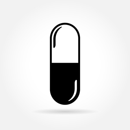 Capsule pill medicine - vector iconのイラスト素材