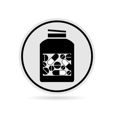 Medicines in the bottle - vector iconのイラスト素材