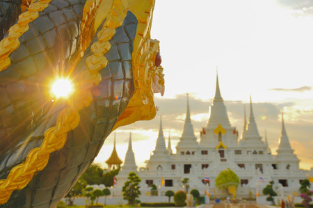 Ancient Thai temple in Thailand - Asian architecture conceptの写真素材