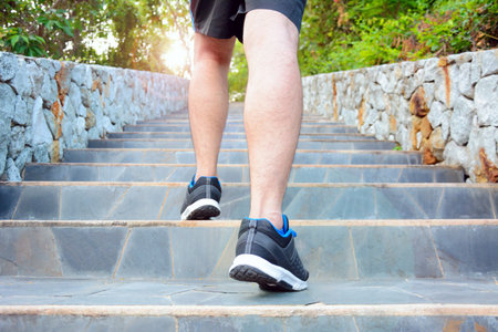 Running man on the stairs