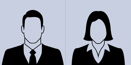 Businessman and businesswoman icon set as avatar profile picturesのイラスト素材