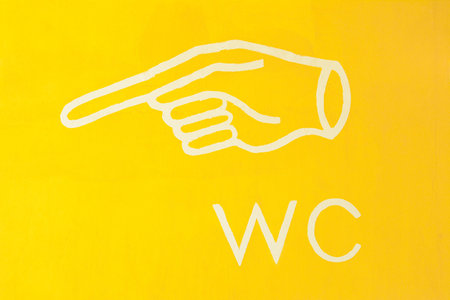 WC (water closet) or  toilet sign on the wallの写真素材
