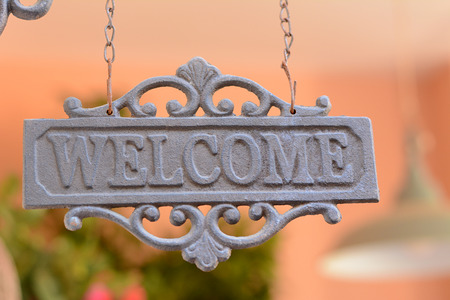 Welcome signの写真素材