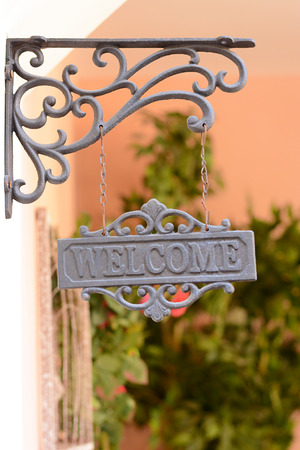 Welcome signの写真素材