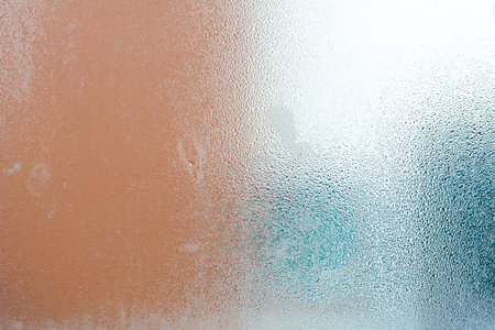 Frosted glass texture with steam & water dropsの写真素材