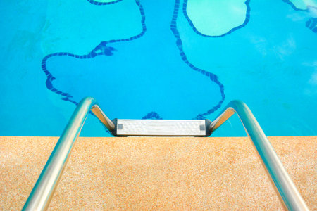 Swimming pool ladderの写真素材
