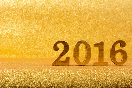 Luxury glittering gold 2016 backgroundの写真素材