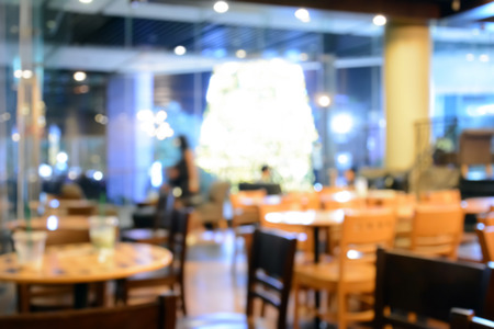 Blurred image of cafe interior, for backgroundの写真素材