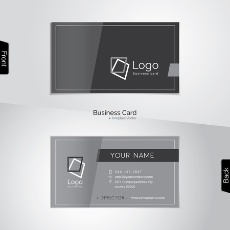 Gray business card templateのイラスト素材