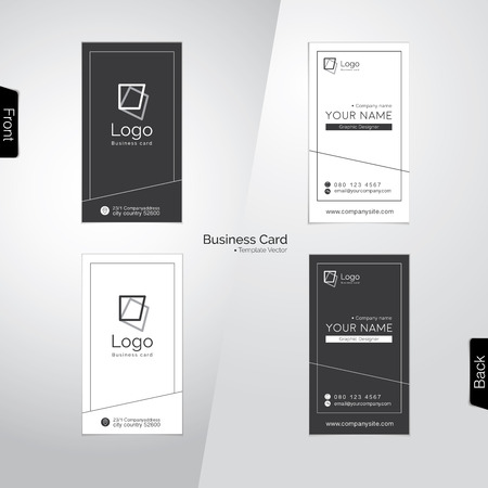 Modern gray and white vertical business card templatesのイラスト素材