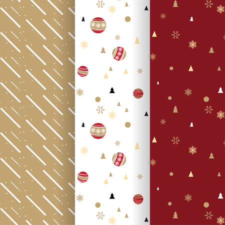 Christmas pattern collection for background or gift wrapping paperのイラスト素材