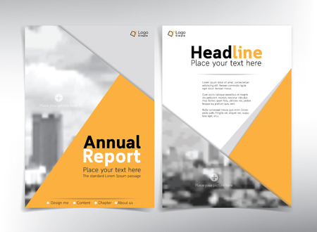Modern business cover page, vector template, yellow theme  - can be used for annual report, flyer, brochure, leaflet and moreのイラスト素材