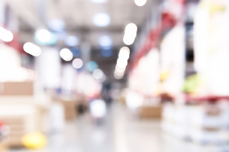 White blur abstract background from warehouse corridorの写真素材