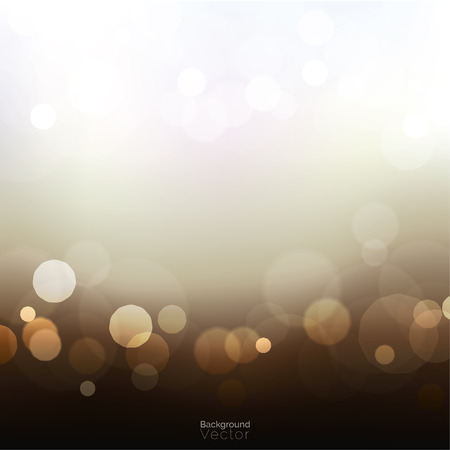 Abstract gold and white bokeh on gradient black backgroundのイラスト素材