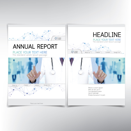 Modern medical cover page, vector template - can be used for annual report, flyer, brochure, leaflet and moreのイラスト素材