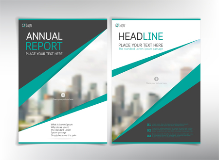 Modern business cover pages, vector template with space for your pictures - can be used for annual report, flyer, brochure, leaflet and moreのイラスト素材