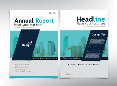 Modern white and blue business cover page, vector template, real estate concept.のイラスト素材