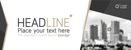 Horizontal web banner, vector template, with space for your pictureのイラスト素材