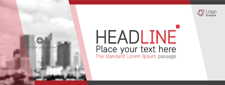 Horizontal web banner, vector template, with space for your pictureのイラスト素材