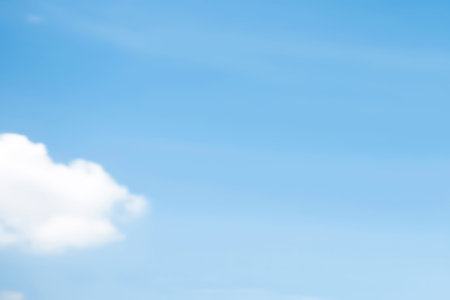 Beautiful clear natural blue sky in summer , can be used for background with copy space on the right