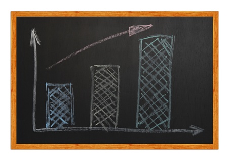 Blackboard with finance business graphの写真素材