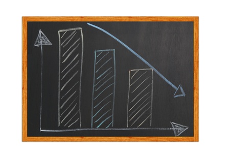 Blackboard with finance business graph の写真素材
