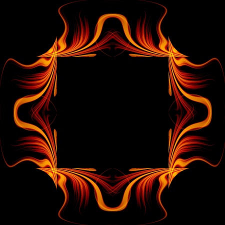 Abstract glow frame background with fire flowの写真素材