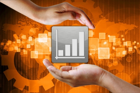 Business Graph in hand, business backgroundの写真素材