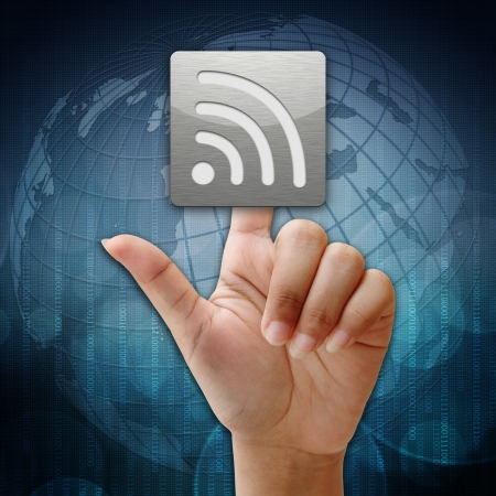 In press Wireless icon の写真素材