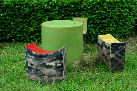 chair in the gardenの写真素材