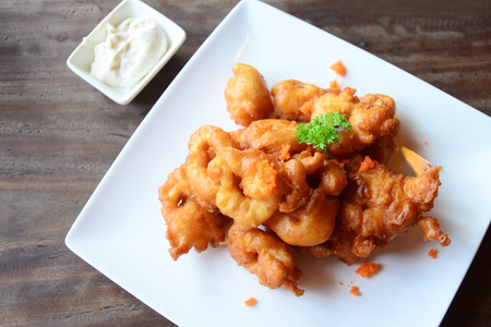 Fried squidsの写真素材