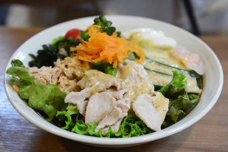 Fresh Caesar Salad with Chickenの写真素材