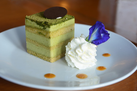 Japanese Matcha Green tea cakeの写真素材