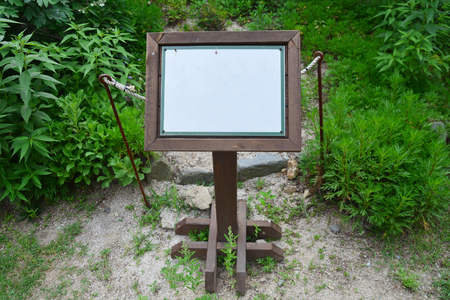 Wooden label , label for let people know the way in the public parkの写真素材
