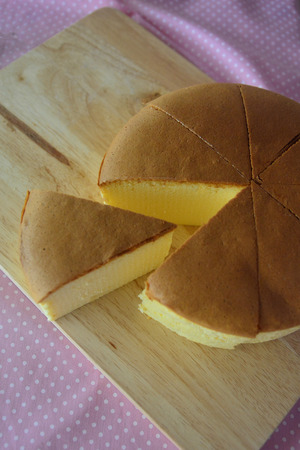 A Piece of Japanese  Cotton Cheesecakeの写真素材