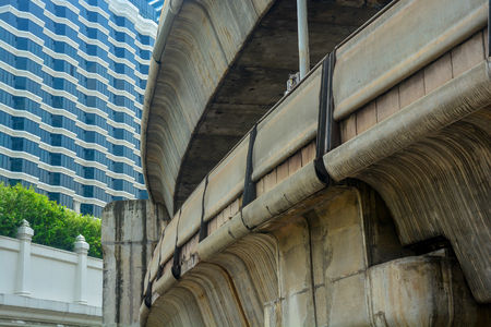 Close up of Modern business building, concept of architecture abstract backgroundの写真素材