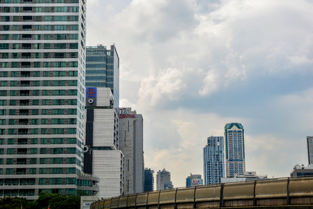 Bangkok, Thailand -October 25, 2018 : Building office of Sathorn business center city in bangkok.のeditorial素材
