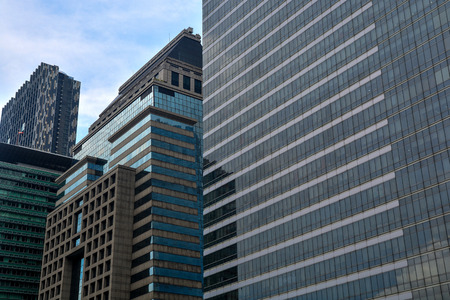 Close up of Modern business building, concept of architecture abstract backgroundの写真素材