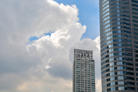 Close up of Modern business building, concept of architecture abstract backgroundの写真素材