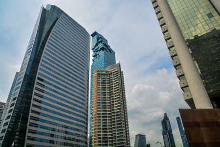 Bangkok, Thailand -October 25, 2018 : Building office of Sathorn business center city in bangkok.のeditorial素材