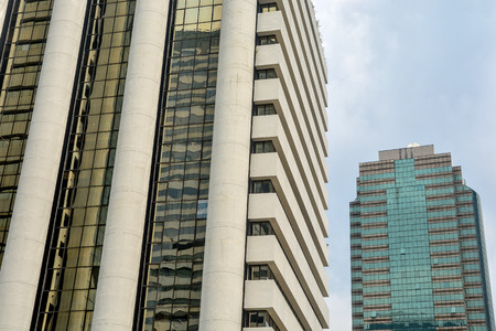 Close up of Modern business building, concept of architecture abstract backgroundの写真素材
