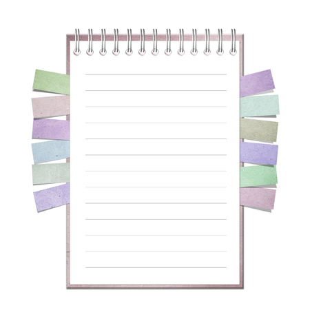 Open note book with bookmarkの写真素材
