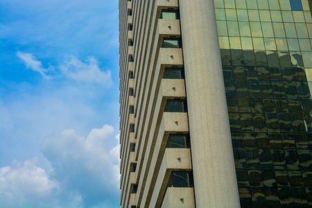 Bangkok's business landmark cityscape with blue sky, Corporate building in Bangkok city.のeditorial素材