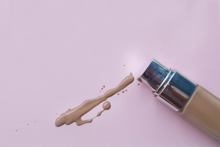 Light beige makeup liquid foundation isolated onの写真素材