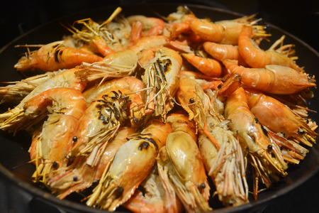 Grilled Shrimp on plate.の写真素材