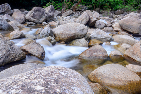 Phrom Lok Waterfall, Khao Luang National Park in Nakhon Si Thammarat, Thailand, Southeast Asiaの写真素材