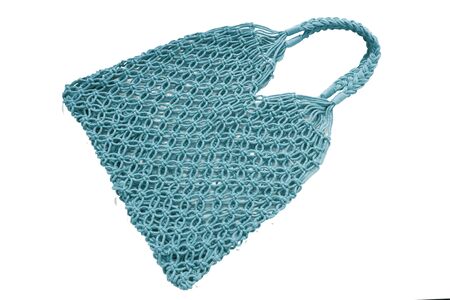 Reusable string shopping eco mesh bag Isolated on wgite background. Concept no plastic, zero waste and eco frendly.の写真素材