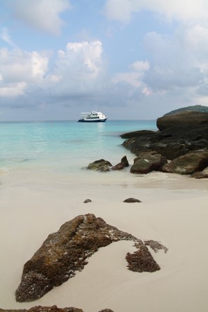 The morning sea  in Similan Island Thailandの写真素材