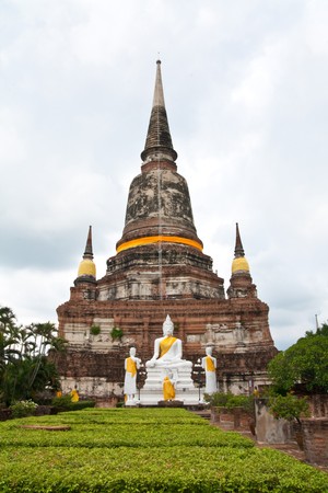 The Buddha at  Ayutthaya old city in Thailand.の写真素材