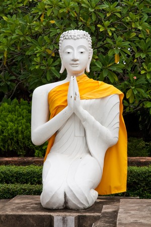 The Buddha at  Ayutthaya old city in Thailand.の写真素材